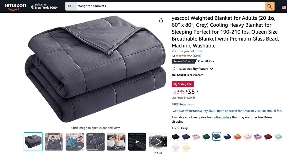 Amazon Weighted Blankets Mental Health Products