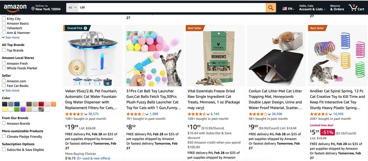 Amazon Cat Section