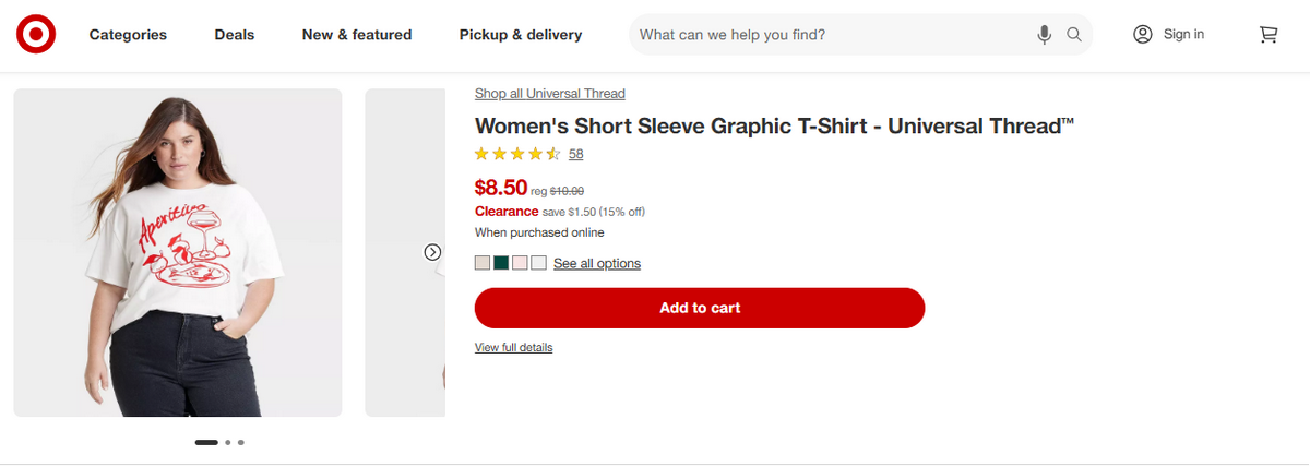 Print On Demand T-shirts on Target